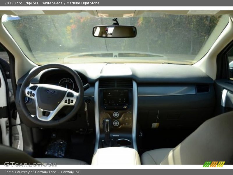 White Suede / Medium Light Stone 2013 Ford Edge SEL