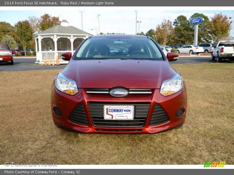 Ruby Red / Medium Light Stone 2014 Ford Focus SE Hatchback