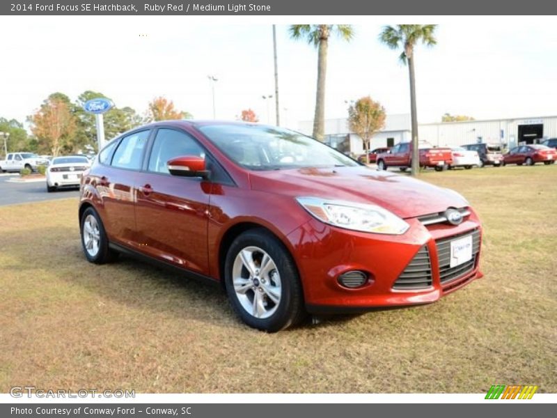 Ruby Red / Medium Light Stone 2014 Ford Focus SE Hatchback