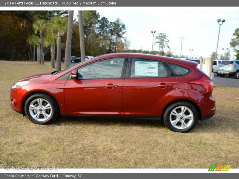 Ruby Red / Medium Light Stone 2014 Ford Focus SE Hatchback