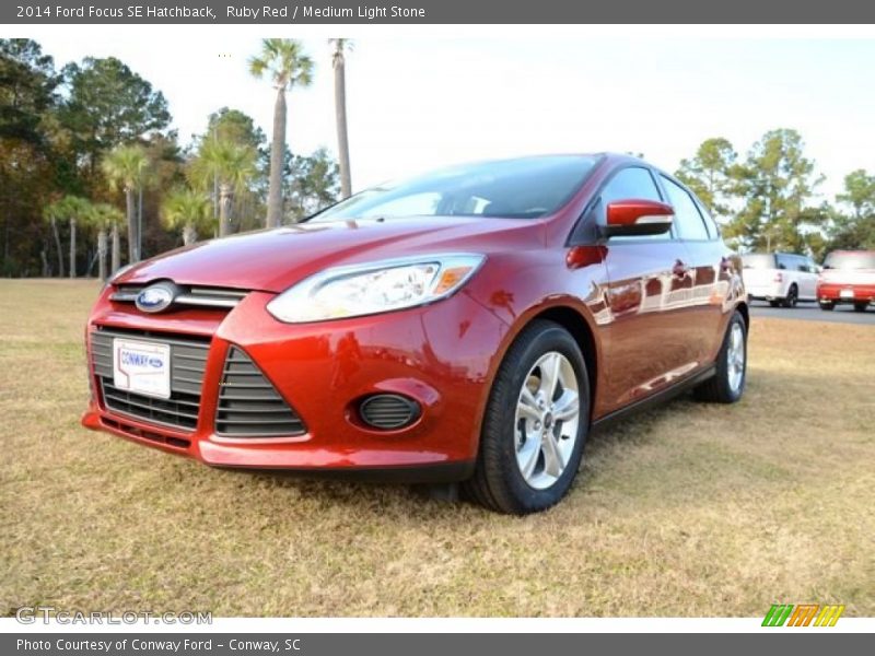 Ruby Red / Medium Light Stone 2014 Ford Focus SE Hatchback