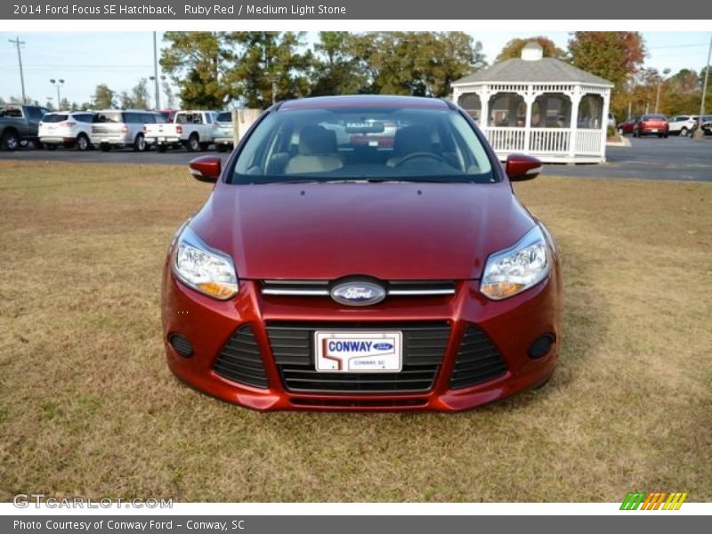 Ruby Red / Medium Light Stone 2014 Ford Focus SE Hatchback