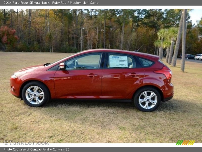 Ruby Red / Medium Light Stone 2014 Ford Focus SE Hatchback