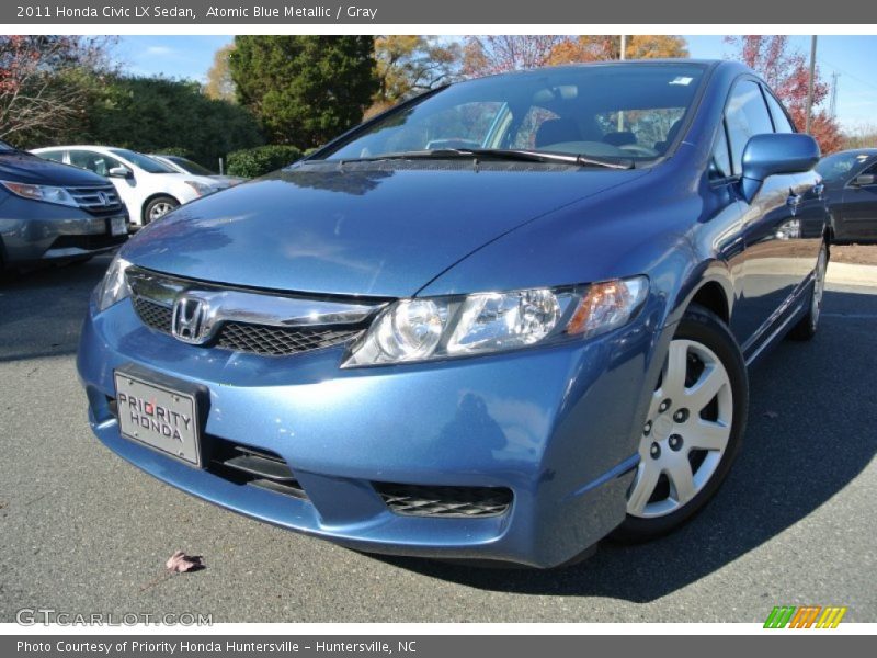 Atomic Blue Metallic / Gray 2011 Honda Civic LX Sedan