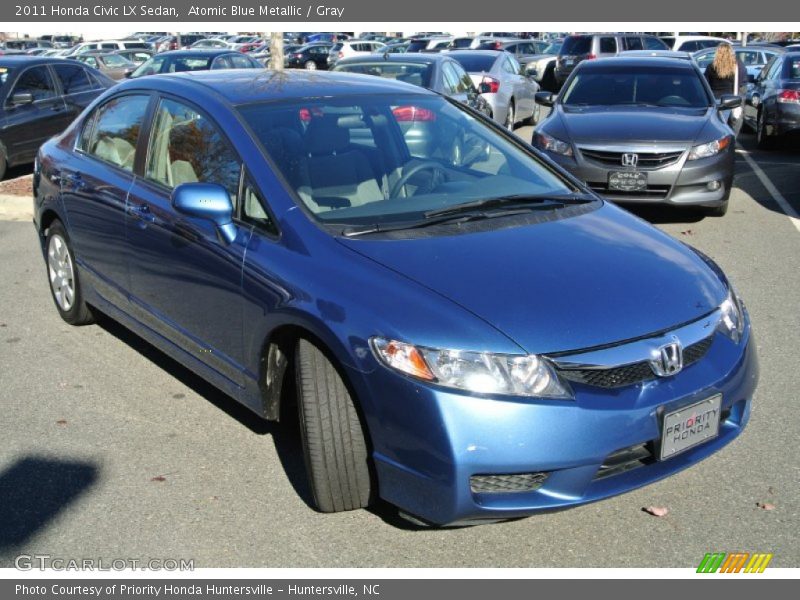 Atomic Blue Metallic / Gray 2011 Honda Civic LX Sedan