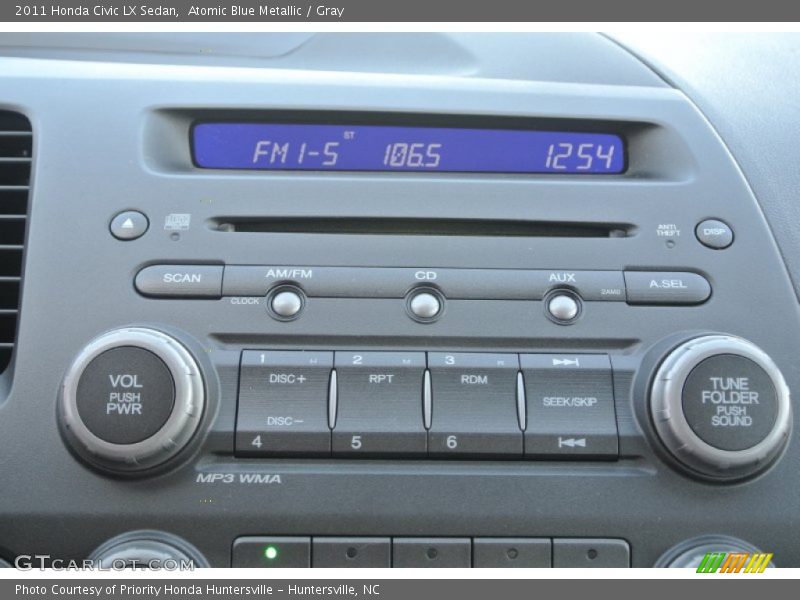 Atomic Blue Metallic / Gray 2011 Honda Civic LX Sedan