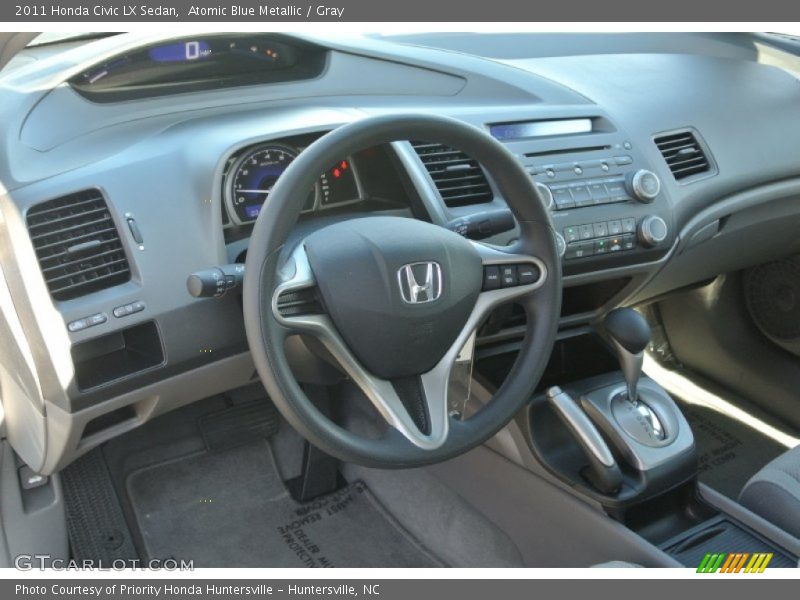 Atomic Blue Metallic / Gray 2011 Honda Civic LX Sedan