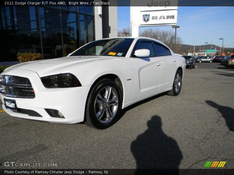 Bright White / Tan/Black 2012 Dodge Charger R/T Plus AWD