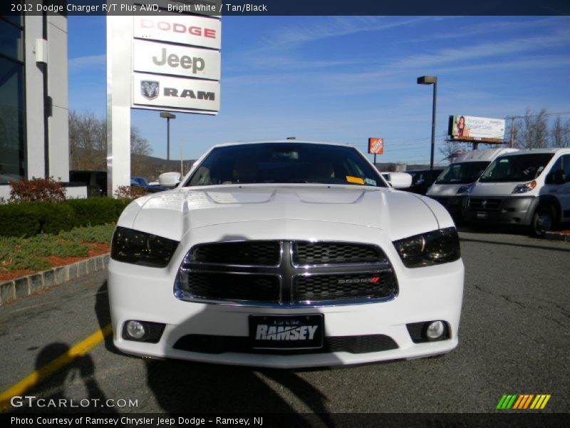 Bright White / Tan/Black 2012 Dodge Charger R/T Plus AWD