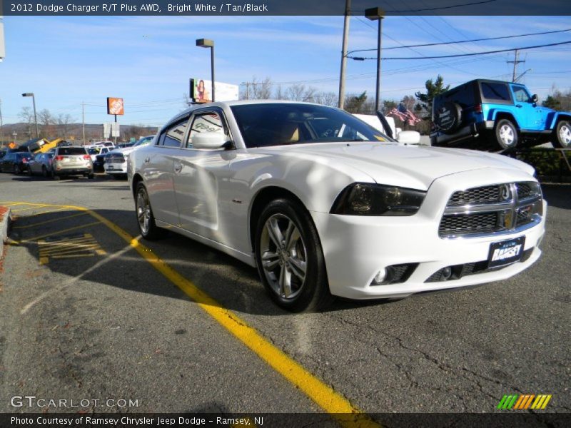 Bright White / Tan/Black 2012 Dodge Charger R/T Plus AWD