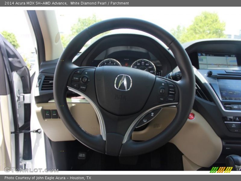 White Diamond Pearl / Parchment 2014 Acura MDX SH-AWD Advance