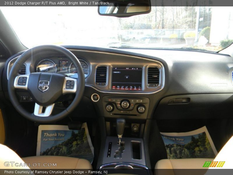 Bright White / Tan/Black 2012 Dodge Charger R/T Plus AWD