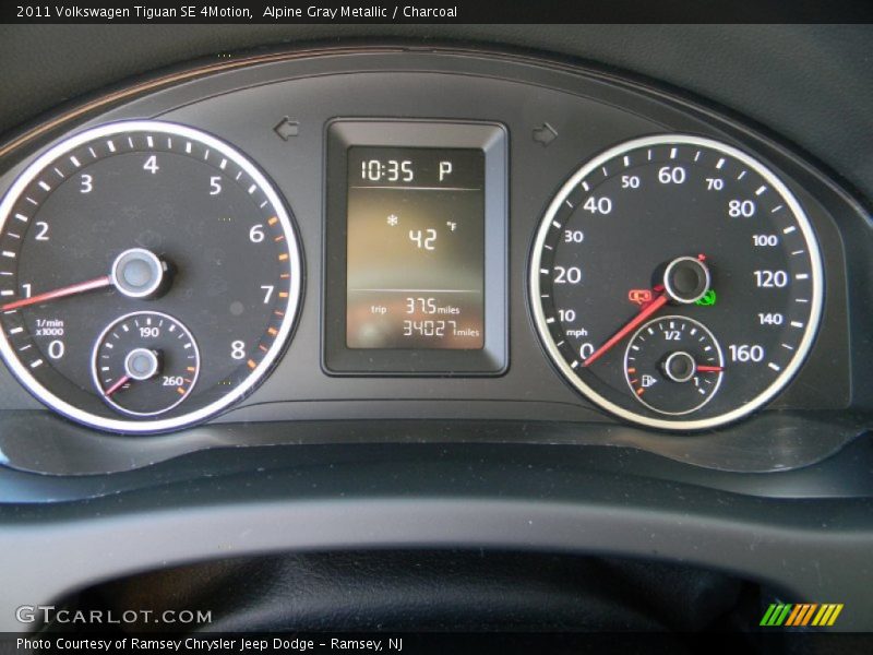 Alpine Gray Metallic / Charcoal 2011 Volkswagen Tiguan SE 4Motion