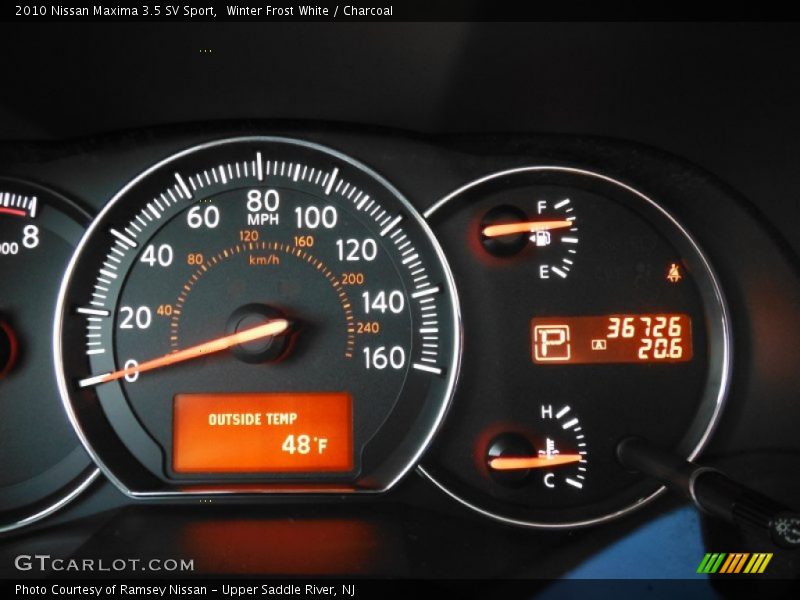 Winter Frost White / Charcoal 2010 Nissan Maxima 3.5 SV Sport