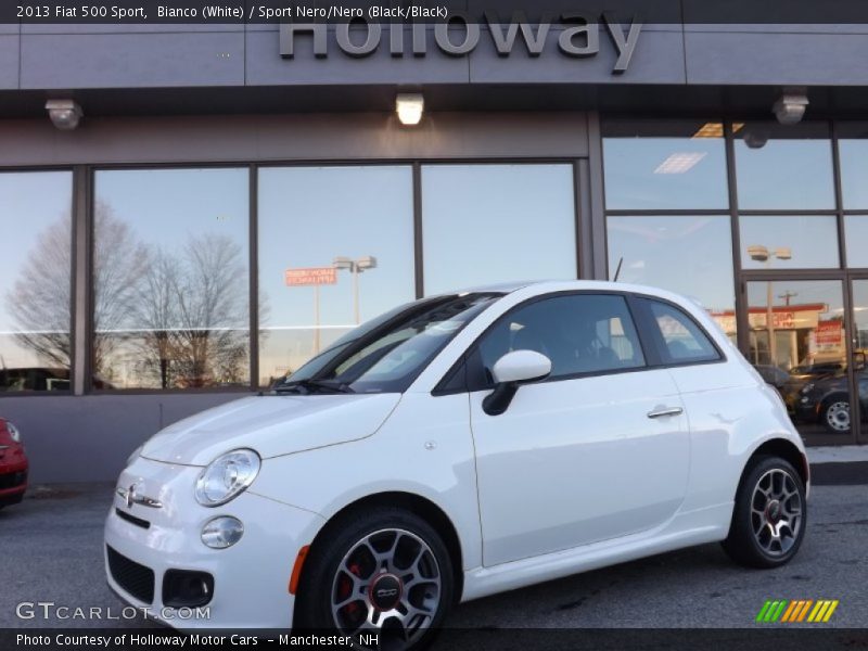 Bianco (White) / Sport Nero/Nero (Black/Black) 2013 Fiat 500 Sport