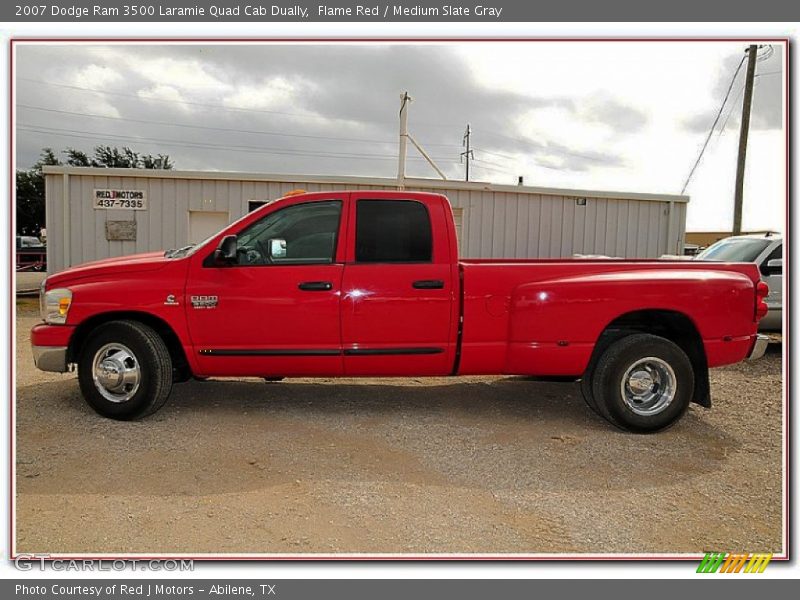 Flame Red / Medium Slate Gray 2007 Dodge Ram 3500 Laramie Quad Cab Dually
