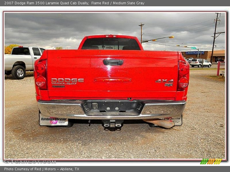 Flame Red / Medium Slate Gray 2007 Dodge Ram 3500 Laramie Quad Cab Dually