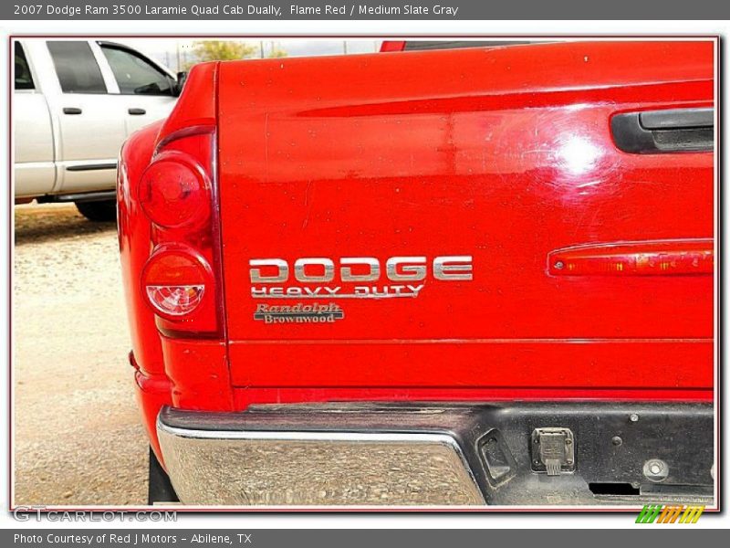 Flame Red / Medium Slate Gray 2007 Dodge Ram 3500 Laramie Quad Cab Dually