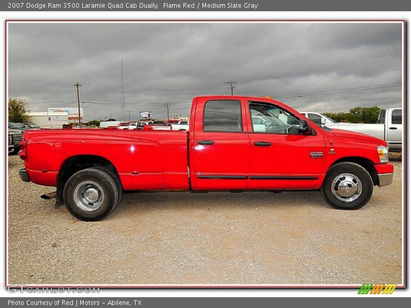 Flame Red / Medium Slate Gray 2007 Dodge Ram 3500 Laramie Quad Cab Dually