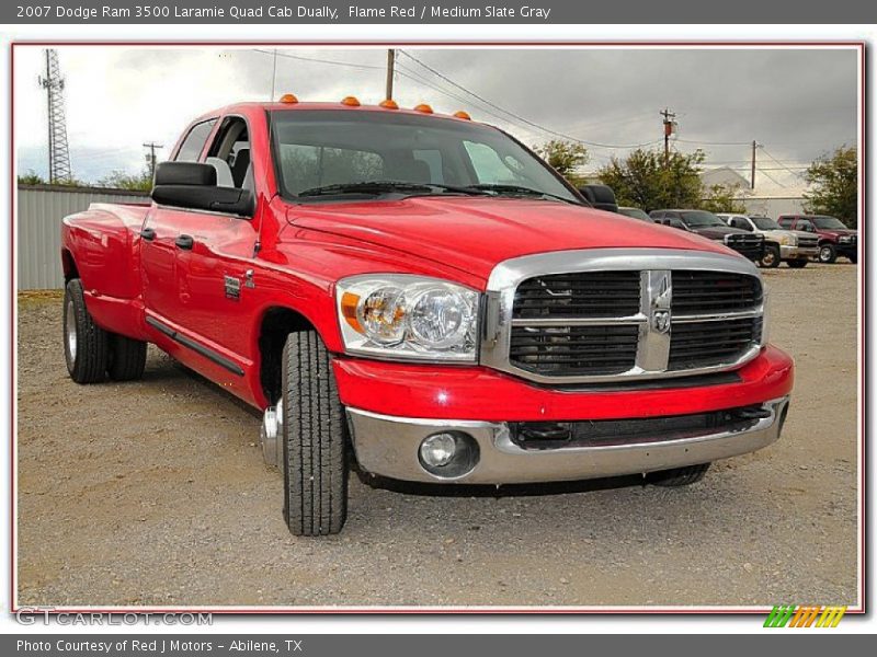 Flame Red / Medium Slate Gray 2007 Dodge Ram 3500 Laramie Quad Cab Dually