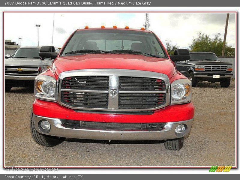 Flame Red / Medium Slate Gray 2007 Dodge Ram 3500 Laramie Quad Cab Dually