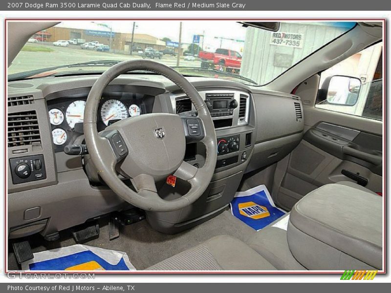Flame Red / Medium Slate Gray 2007 Dodge Ram 3500 Laramie Quad Cab Dually