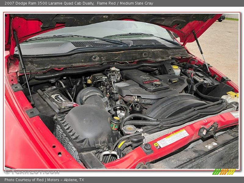 Flame Red / Medium Slate Gray 2007 Dodge Ram 3500 Laramie Quad Cab Dually