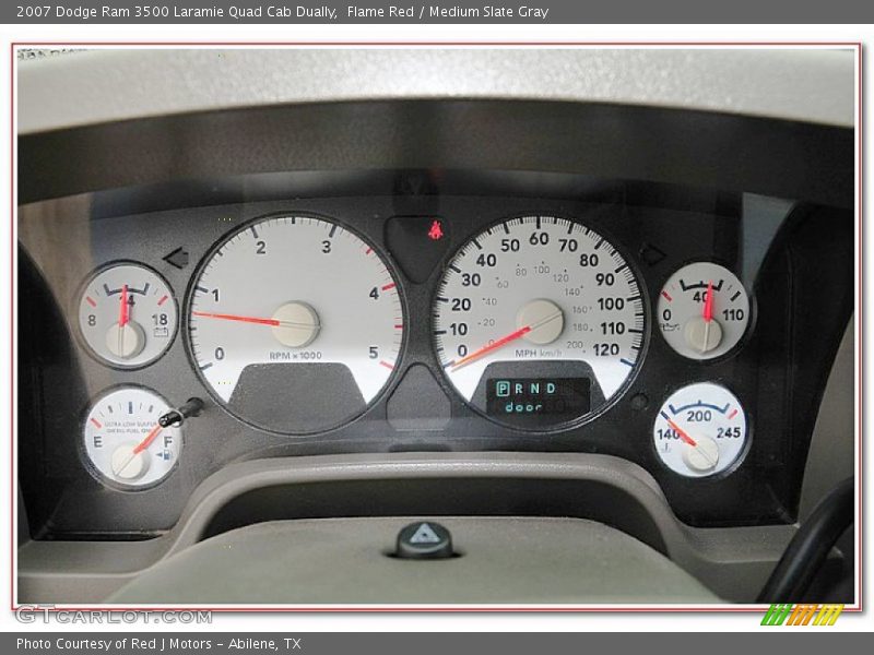 Flame Red / Medium Slate Gray 2007 Dodge Ram 3500 Laramie Quad Cab Dually