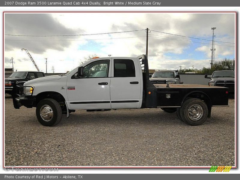 Bright White / Medium Slate Gray 2007 Dodge Ram 3500 Laramie Quad Cab 4x4 Dually