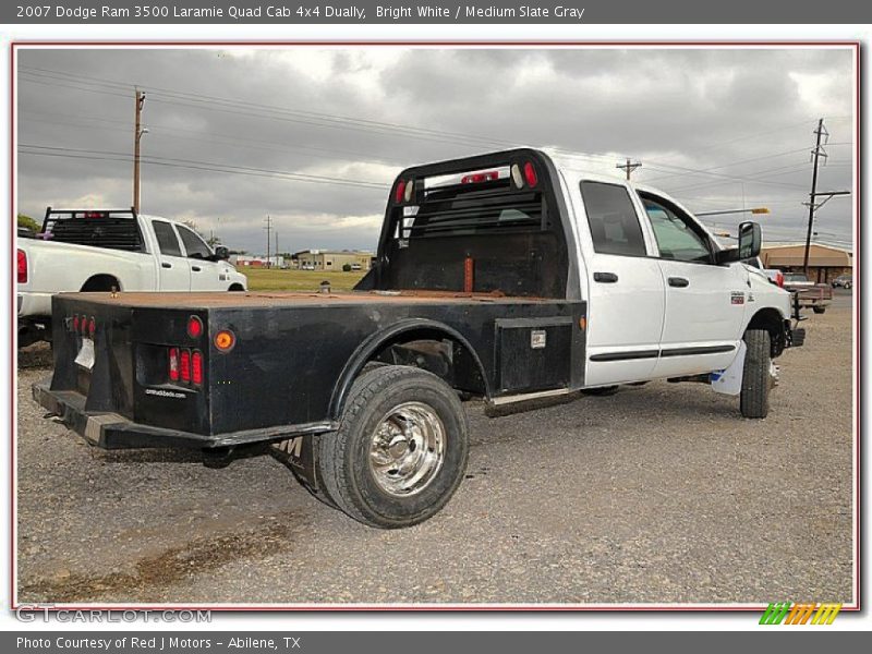 Bright White / Medium Slate Gray 2007 Dodge Ram 3500 Laramie Quad Cab 4x4 Dually