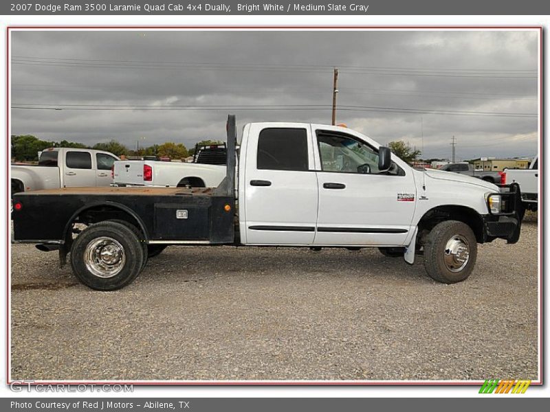 Bright White / Medium Slate Gray 2007 Dodge Ram 3500 Laramie Quad Cab 4x4 Dually