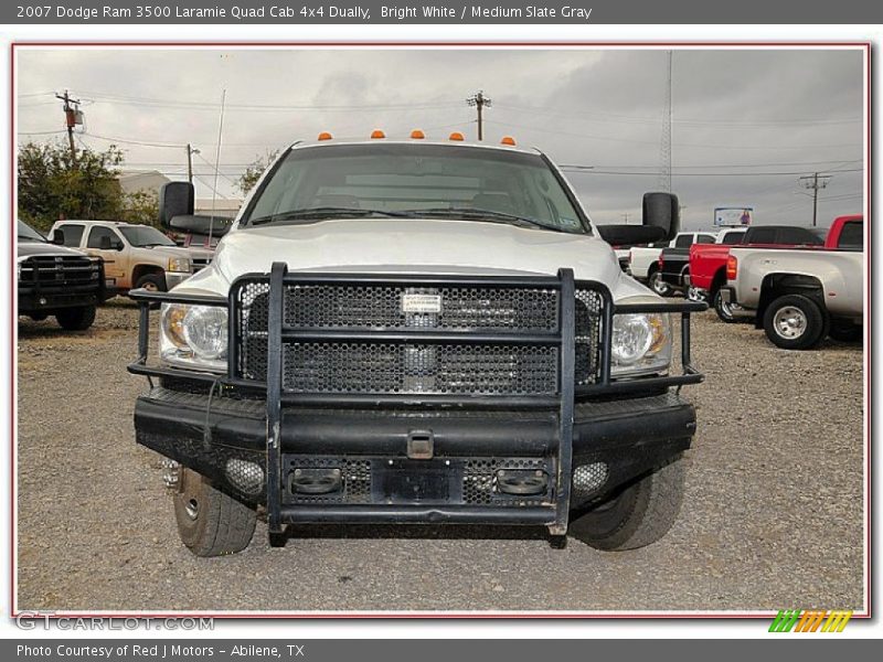 Bright White / Medium Slate Gray 2007 Dodge Ram 3500 Laramie Quad Cab 4x4 Dually