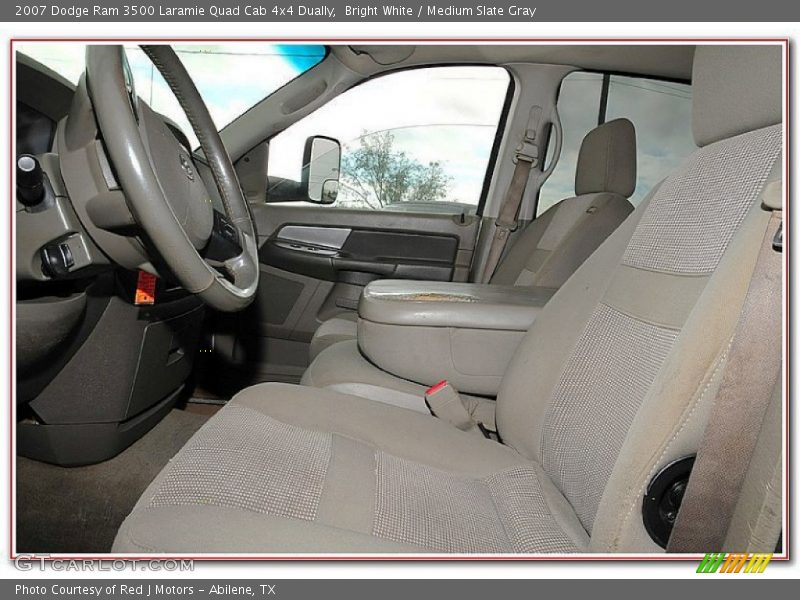 Bright White / Medium Slate Gray 2007 Dodge Ram 3500 Laramie Quad Cab 4x4 Dually