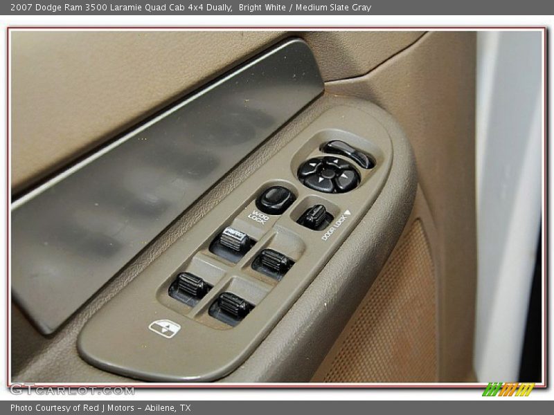 Bright White / Medium Slate Gray 2007 Dodge Ram 3500 Laramie Quad Cab 4x4 Dually