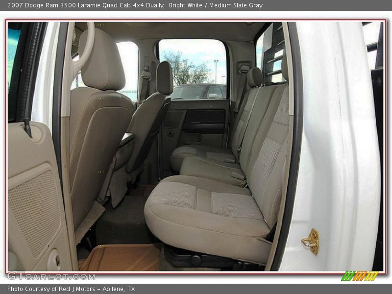 Bright White / Medium Slate Gray 2007 Dodge Ram 3500 Laramie Quad Cab 4x4 Dually