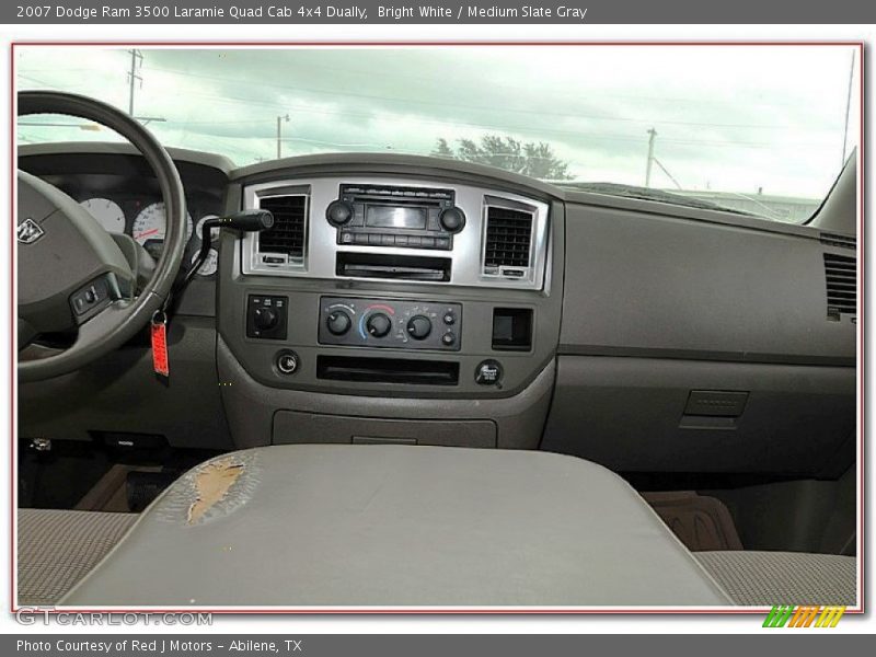 Bright White / Medium Slate Gray 2007 Dodge Ram 3500 Laramie Quad Cab 4x4 Dually