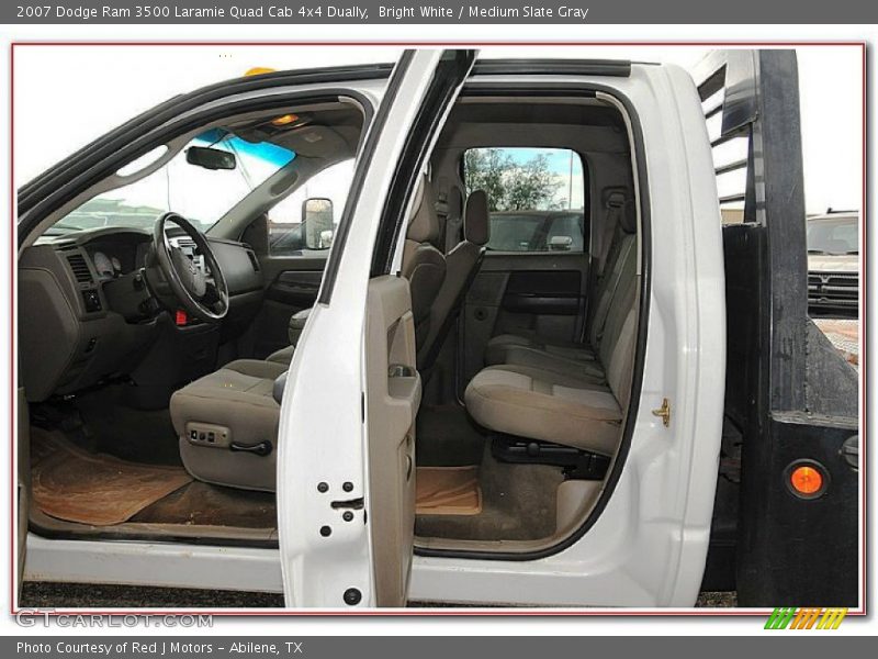Bright White / Medium Slate Gray 2007 Dodge Ram 3500 Laramie Quad Cab 4x4 Dually