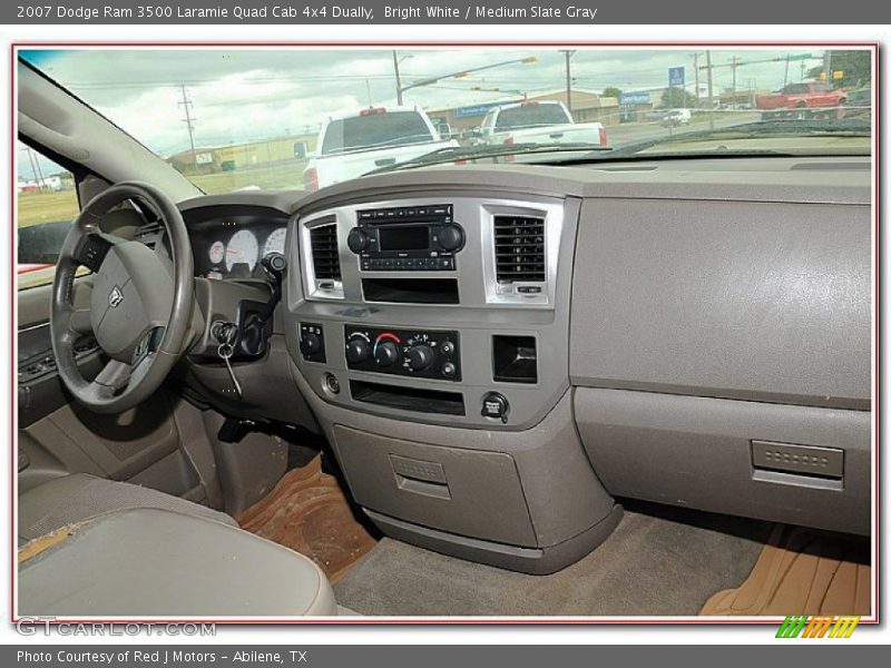 Bright White / Medium Slate Gray 2007 Dodge Ram 3500 Laramie Quad Cab 4x4 Dually