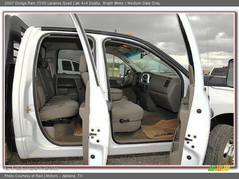 Bright White / Medium Slate Gray 2007 Dodge Ram 3500 Laramie Quad Cab 4x4 Dually