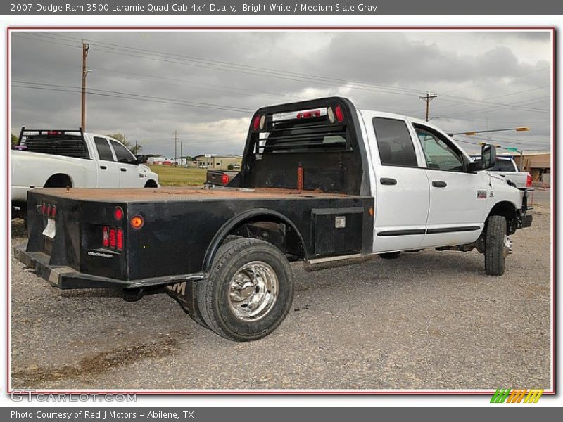 Bright White / Medium Slate Gray 2007 Dodge Ram 3500 Laramie Quad Cab 4x4 Dually
