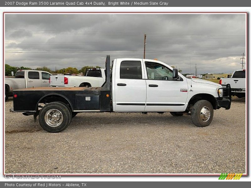 Bright White / Medium Slate Gray 2007 Dodge Ram 3500 Laramie Quad Cab 4x4 Dually