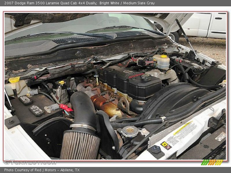 Bright White / Medium Slate Gray 2007 Dodge Ram 3500 Laramie Quad Cab 4x4 Dually