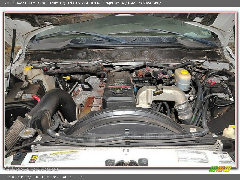 Bright White / Medium Slate Gray 2007 Dodge Ram 3500 Laramie Quad Cab 4x4 Dually