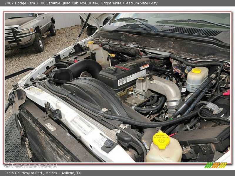 Bright White / Medium Slate Gray 2007 Dodge Ram 3500 Laramie Quad Cab 4x4 Dually