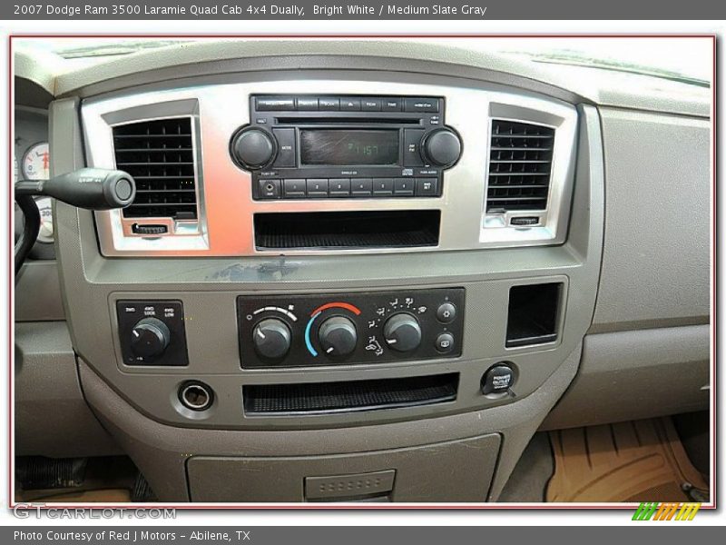 Bright White / Medium Slate Gray 2007 Dodge Ram 3500 Laramie Quad Cab 4x4 Dually