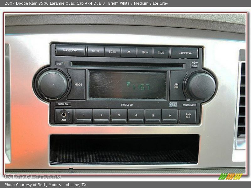 Bright White / Medium Slate Gray 2007 Dodge Ram 3500 Laramie Quad Cab 4x4 Dually