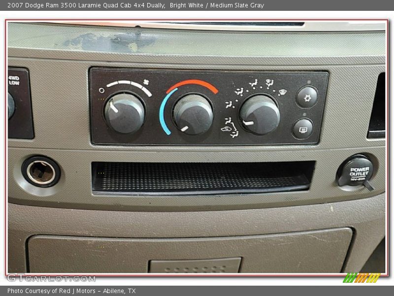 Bright White / Medium Slate Gray 2007 Dodge Ram 3500 Laramie Quad Cab 4x4 Dually