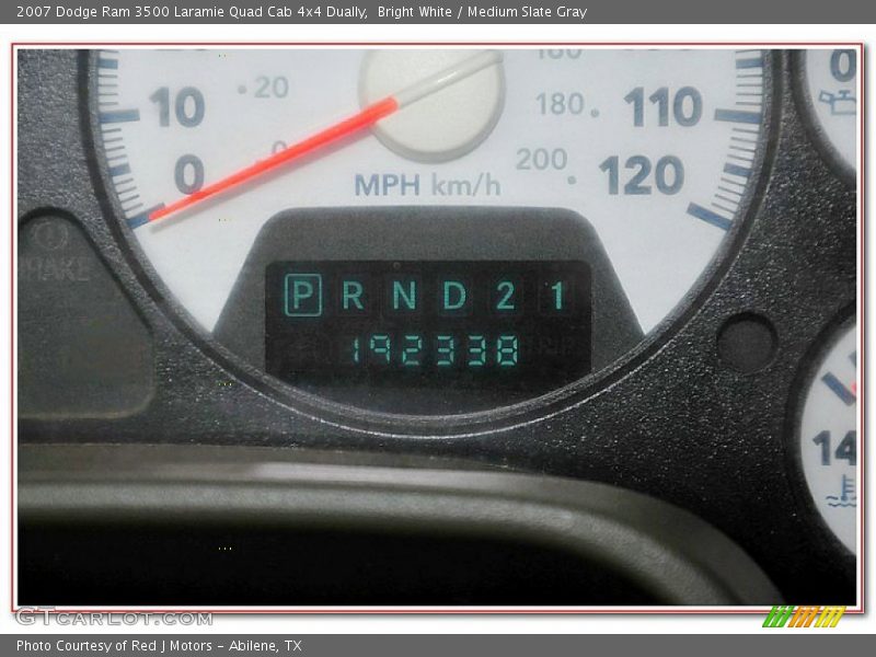 Bright White / Medium Slate Gray 2007 Dodge Ram 3500 Laramie Quad Cab 4x4 Dually