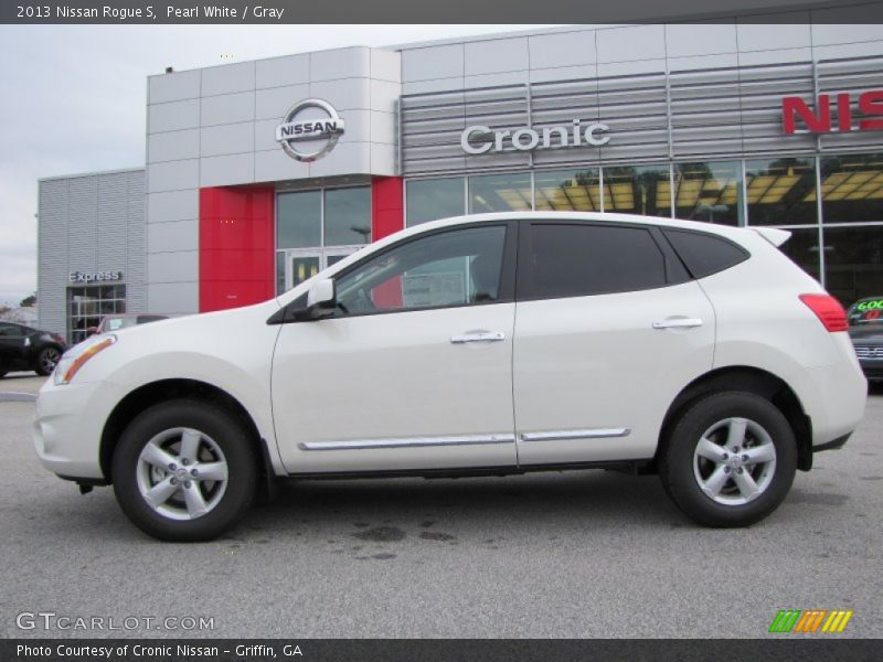 Pearl White / Gray 2013 Nissan Rogue S