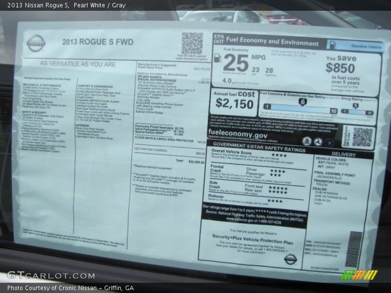 Pearl White / Gray 2013 Nissan Rogue S